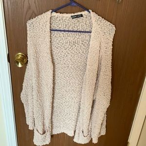 Cream fuzzy cardigan